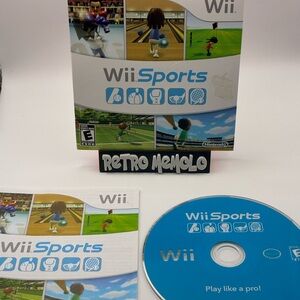Nintendo Wii Sports Game Disc and Manual - Blue and White